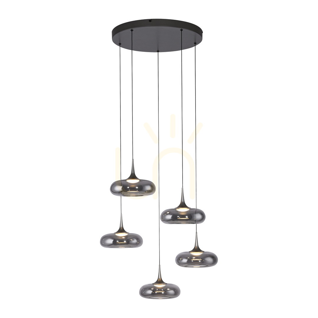 Obejrzyj Lampa Wisząca POSH 15694-15 Szary 5xLED Lampa Wisząca POSH 15694-15 Szary 5xLED