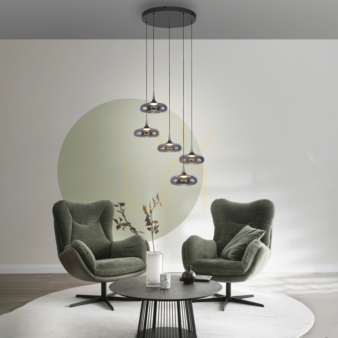 Pokaż Lampa Wisząca POSH 15694-15 Szary 5xLED Lampa Wisząca POSH 15694-15 Szary 5xLED