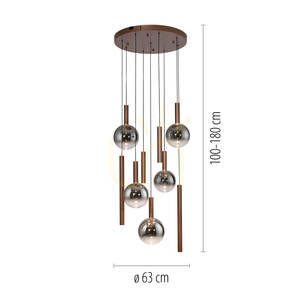 Lampa Wisząca BOWL 2287-23 Brązowy 9xLED small 7