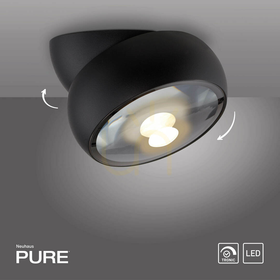 Zobacz Plafon PURE MOVE 6235-18 Czarny 1xLED Plafon PURE MOVE 6235-18 Czarny 1xLED