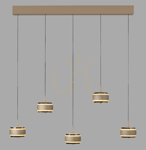 Sprawdź Lampa Wisząca PURE FALLING RINGS 2504-97 Brązowy 5xLED