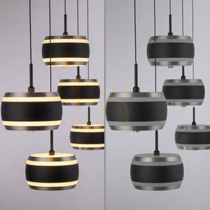 Lampa Wisząca PURE FALLING RINGS 2504-18 Czarny 5xLED 6 Lampa Wisząca PURE FALLING RINGS 2504-18 Czarny 5xLED small 6