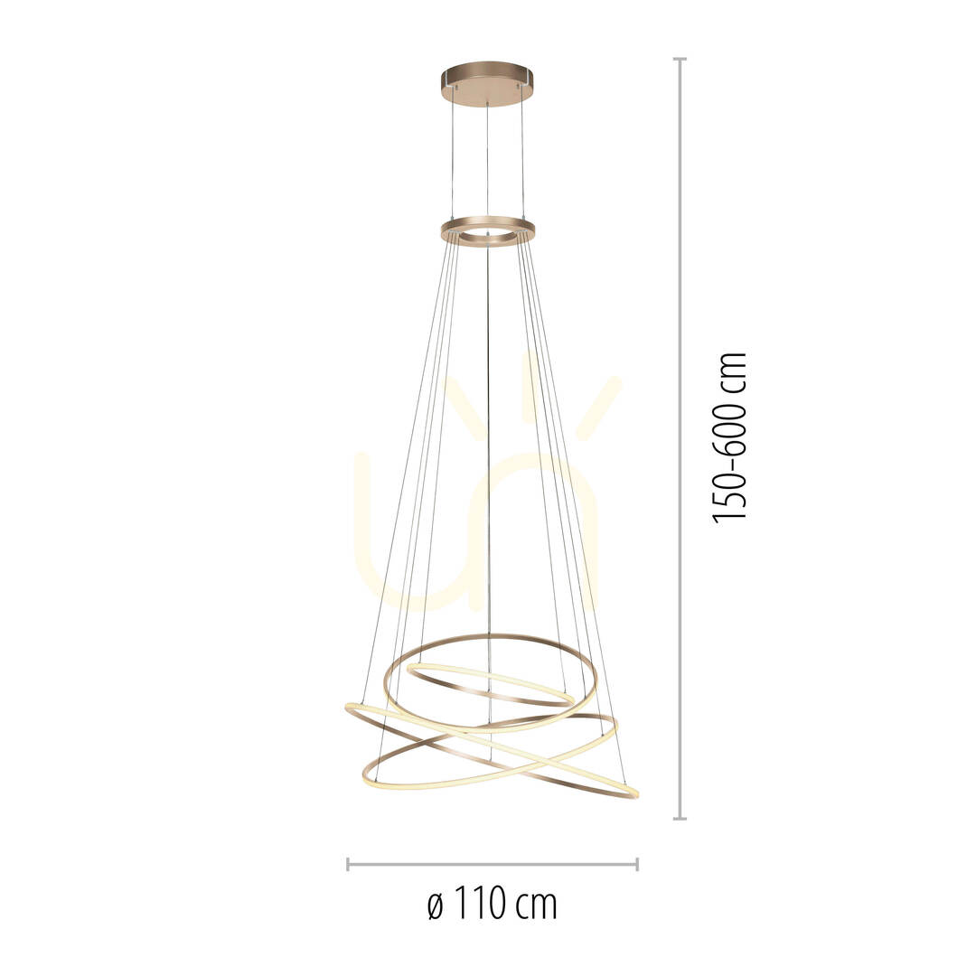 Obejrzyj Lampa Wisząca PURE E-FLYING RINGS 2566-97 Brązowy 1xLED Lampa Wisząca PURE E-FLYING RINGS 2566-97 Brązowy 1xLED