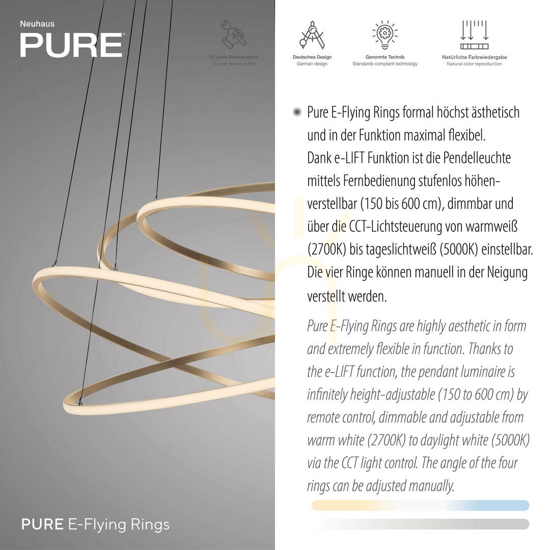Wyświetl Lampa Wisząca PURE E-FLYING RINGS 2566-97 Brązowy 1xLED Lampa Wisząca PURE E-FLYING RINGS 2566-97 Brązowy 1xLED