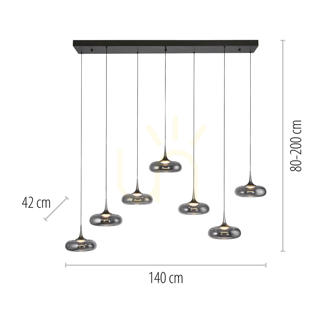 Wyświetl Lampa Wisząca POSH 15695-15 Szary 7xLED Lampa Wisząca POSH 15695-15 Szary 7xLED
