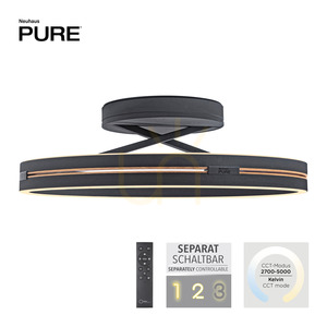 Plafon PURE LOOP 6552-18 Czarny 2xLED small 6