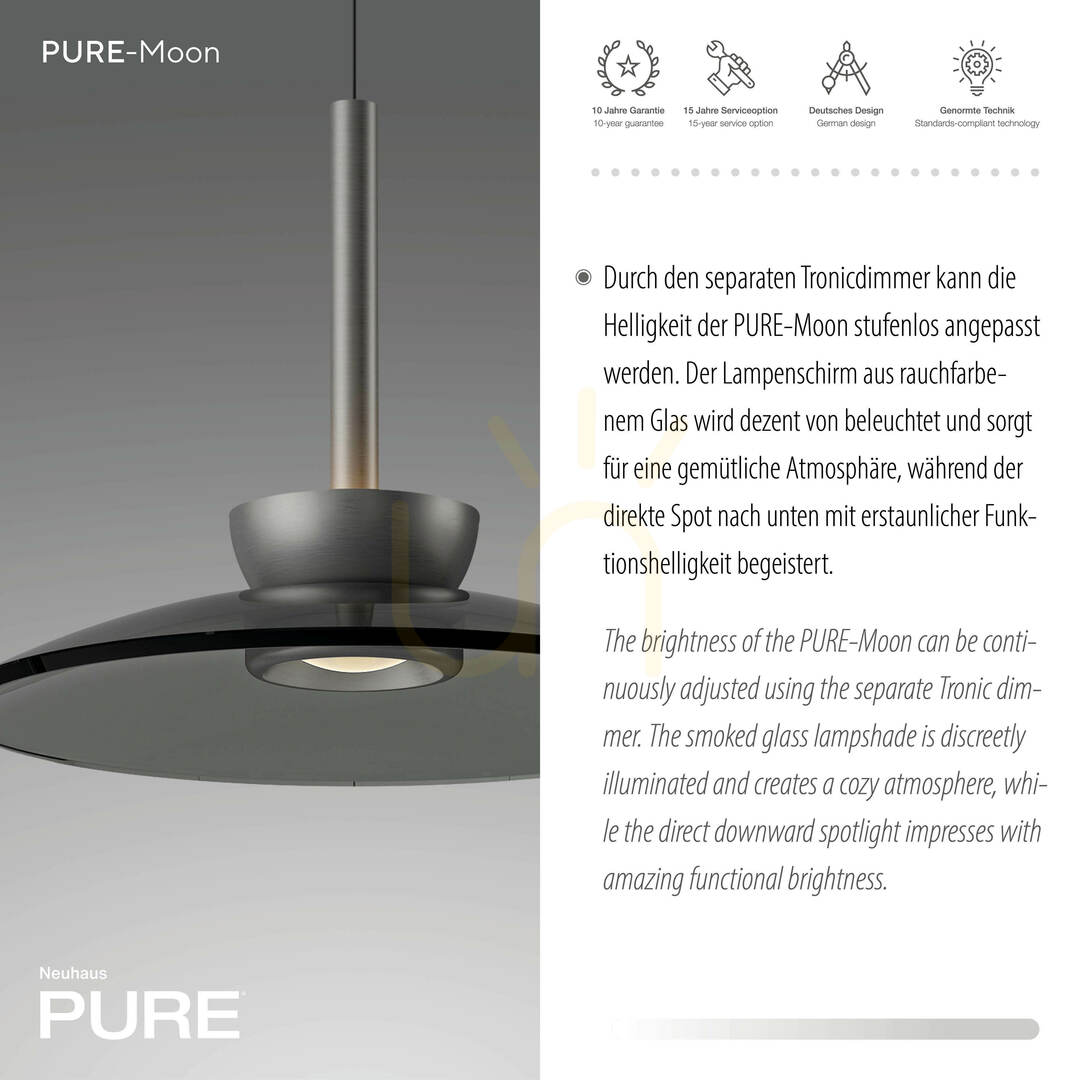 Obejrzyj Lampa Wisząca PURE MOON 2191-15 Szary 2xLED Lampa Wisząca PURE MOON 2191-15 Szary 2xLED