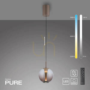 Lampa Wisząca PURE INFINITY 2220-97 Brązowy 1xLED small 1