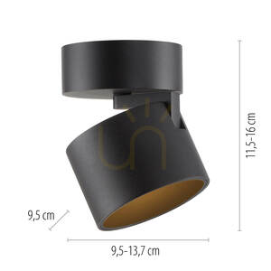Plafon PURE CUP 6226-18 Czarny 1xLED small 6