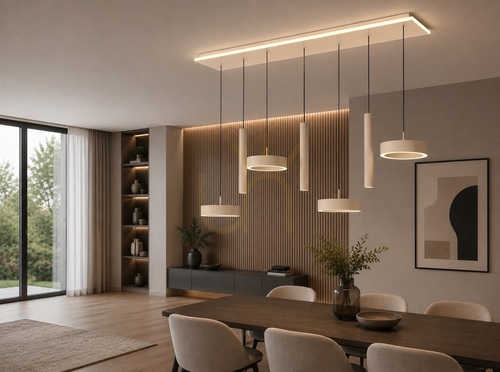 Sprawdź Lampa wisząca siódemka prosta CARNAC kaszmirowa 7040-813 Aviano