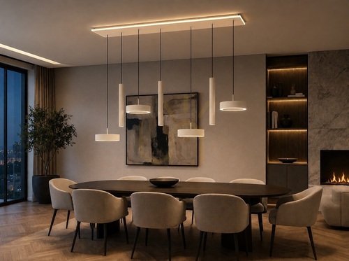 Sprawdź Lampa wisząca siódemka prosta CARNAC kaszmirowa 7040-813 Aviano