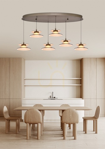 Sprawdź Lampa wisząca szóstka owalna CREMA brąz / klosz coffee 7058-621 Aviano