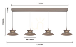 Lampa wisząca czwórka prosta GUBBIO kaszmirowa 7060-413 Aviano small 7