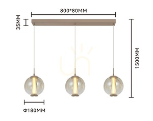 Lampa wisząca trójka prosta ORLEANS kaszmirowa 7041-313 Aviano small 7