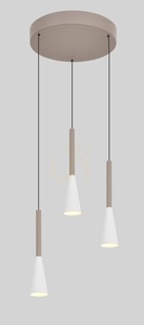 Lampa wisząca trójka okrągła TROMPTO kaszmirowa 5050-324 Aviano small 1