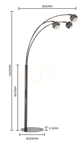 Lampa podłogowa trójka BIARRITZ czarny chrom 3047-305 Aviano small 9