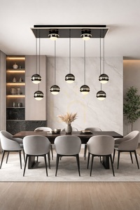 Lampa wisząca ósemka prostokątna BIARRITZ czarny chrom 7047-905 Aviano small 0