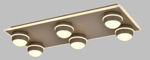 Plafon szóstka prostokątny BIARRITZ czarny chrom 9047-705 Aviano small 6