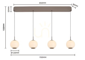 Lampa wisząca czwórka prosta LED LUBERON kaszmirowa 7051-413 Aviano small 3