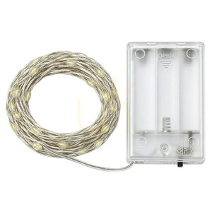 Srebrny Lampki Drucik 100 Led 10m 2700 K 3*Aa small 6