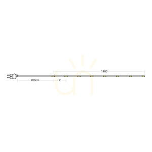 Zielony Lampki Choinkowe 700 Led 14m 2500 K 8 Trybów Ip44 IP44 small 8