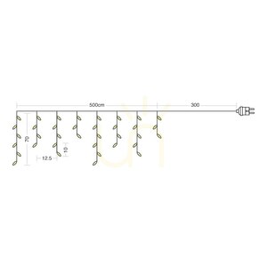 Biała Kurtyna świąteczna 200 Led 5m 2000 K + 6000 Flash Ip44 Biały IP44 small 7