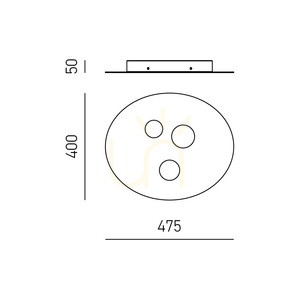 Plafon LUNA P/P FLUPT1 Szarobrązowy Gea Luce small 1