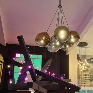 Lampa wisząca s.luce Orb Cluster 3 x E27, przydymione szklane kule Ø20 cm small 5