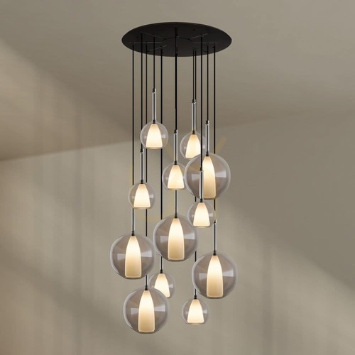 Sprawdź Żyrandol s.luce Belluna 12-punktowy, szklany, transparentny, podsufitka Ø 80 cm