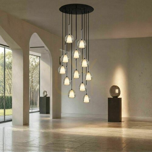 Sprawdź Żyrandol s.luce Belluna 12-punktowy E14, szklany, transparentny, podsufitka Ø80 cm