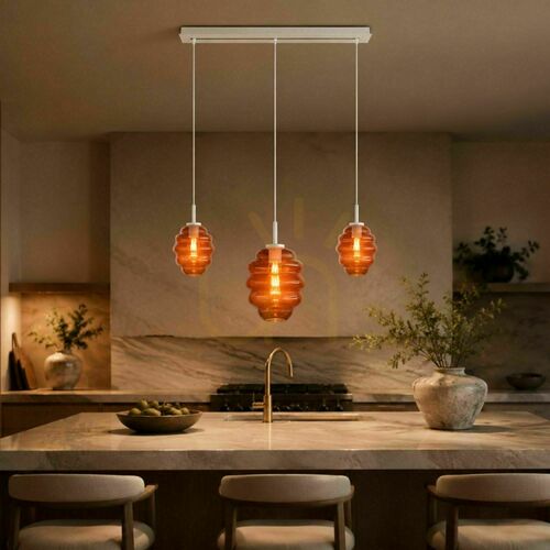 Sprawdź Lampa wisząca s.luce Echos 3-punktowa brązowa szklana 120 cm E27 nad stół