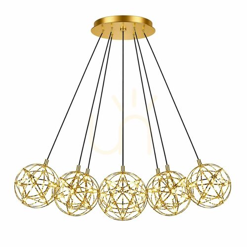 Sprawdź Lampa wisząca LED s.luce Atom Cluster złota 90 cm 3000 K