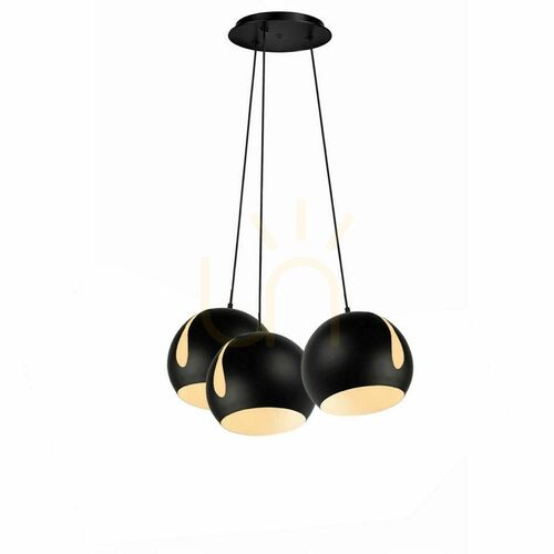Sprawdź Lampa wisząca s.luce Ball Cluster czarna, 3-punktowa, E27, klosze Ø20 cm