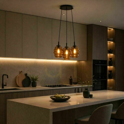 Sprawdź Lampa wisząca s.luce Echos Cluster 3xE27, szklana, wielokolorowa, klosze Ø18 cm