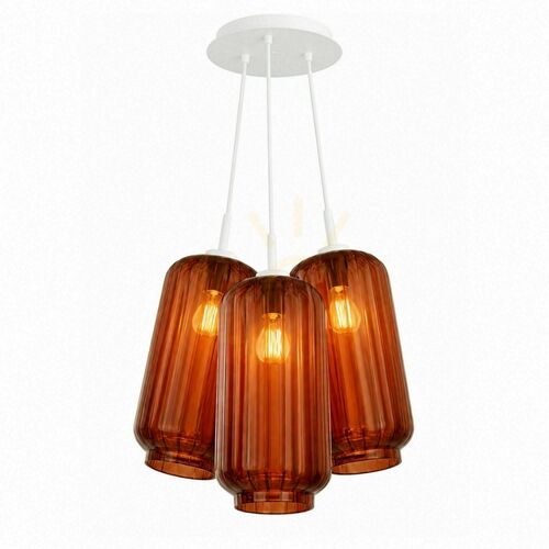 Sprawdź Lampa wisząca s.luce Velo Cluster 3-punktowa, brązowa, szklana, 3xE27, klosze Ø18 cm