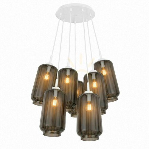 Sprawdź Lampa wisząca s.luce Velo Cluster 7-punktowa E27 szklana przydymiona