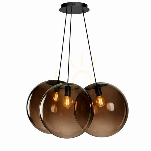 Sprawdź Lampa wisząca s.luce Orb Cluster 3-punktowa, szklana, brązowa, klosze Ø40 cm, E27