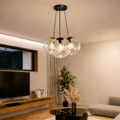 Sprawdź Lampa wisząca s.luce Orb Cluster 3xE27 szklana transparentna 3xØ50 cm