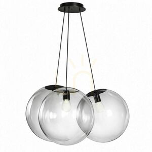 Lampa wisząca s.luce Orb Cluster 3-punktowa szklana przydymiona 3 × Ø50 cm E27 small 7