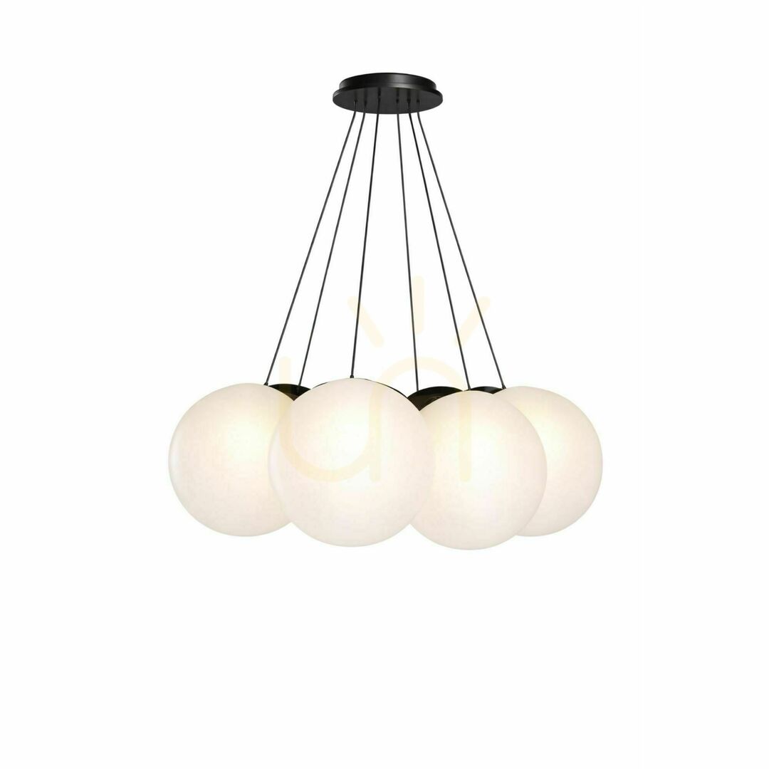 Pokaż Lampa wisząca s.luce Orb Cluster 7-punktowa, przydymione szkło, klosze Ø50 cm, E27 Lampa wisząca s.luce Orb Cluster 7-punktowa, przydymione szkło, klosze Ø50 cm, E27