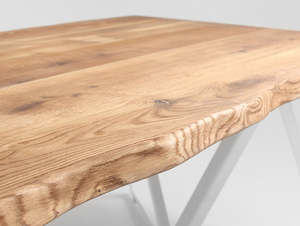 Stół jadalniany SHERWOOD SOLID WOOD 200 - dąb dziki gładki, biały small 4
