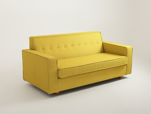Sofa ZUGO 3 os. - kurkuma(1310), orzech small 2