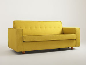 Sofa ZUGO 3 os. - kurkuma(1310), orzech small 0