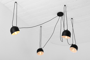 Lampa wisząca LOFT POPO 4 - czarna E27 small 3