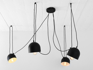 Lampa wisząca LOFT POPO 4 - czarna E27 small 0