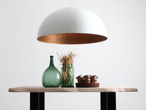Lampa wisząca LORD 90 - miedziano-biały small 1