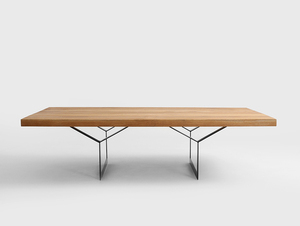 Stół kawowy LONGO SOLID WOOD 140 - dąb, czarny small 3