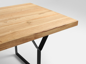 Stół kawowy LONGO SOLID WOOD 100x60 - dąb, czarny small 4
