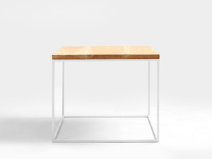 Stół kawowy TENSIO SOLID WOOD 50 - dąb, biały small 3