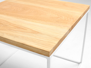 Stół kawowy TENSIO SOLID WOOD 50 - dąb, biały small 4